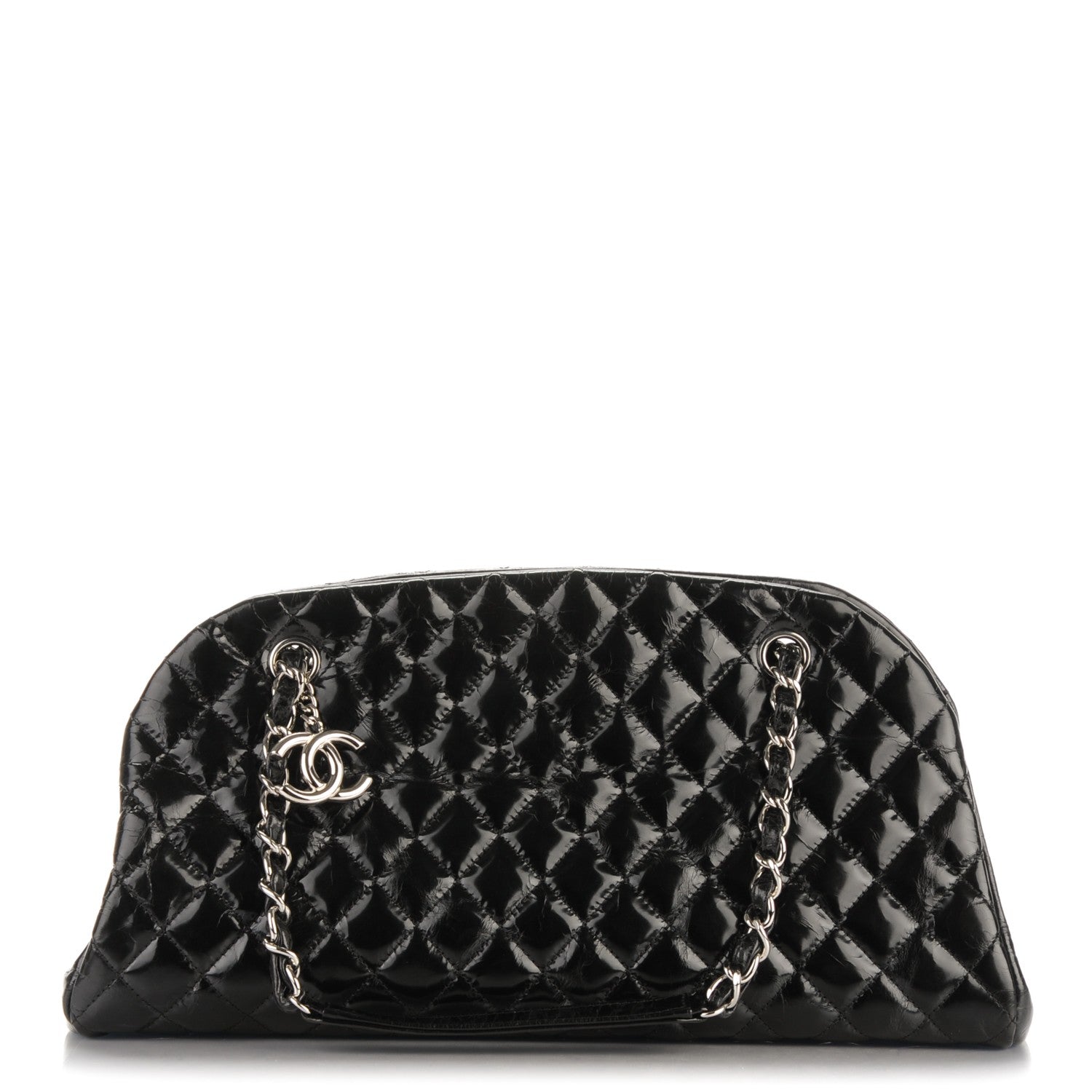 Chanel Glazed Calfskin Quilted Medium Just Mademoiselle Black 1 of 7