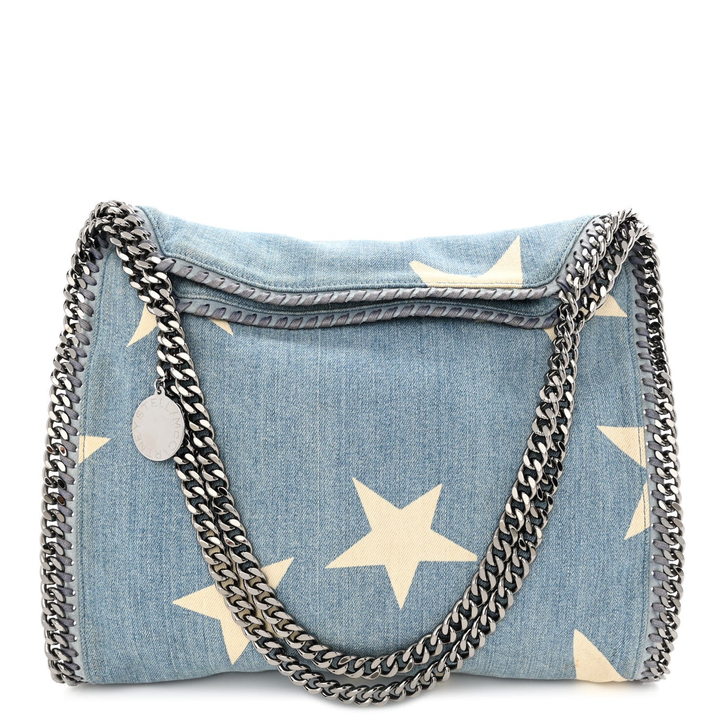Denim Star Small Falabella Tote Blue