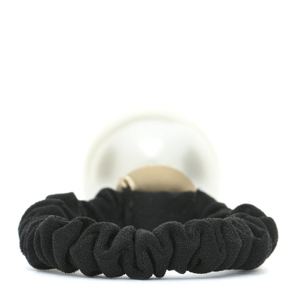 Chanel Pearl CC Hair Tie Black Gold Pearly White 2 of 4