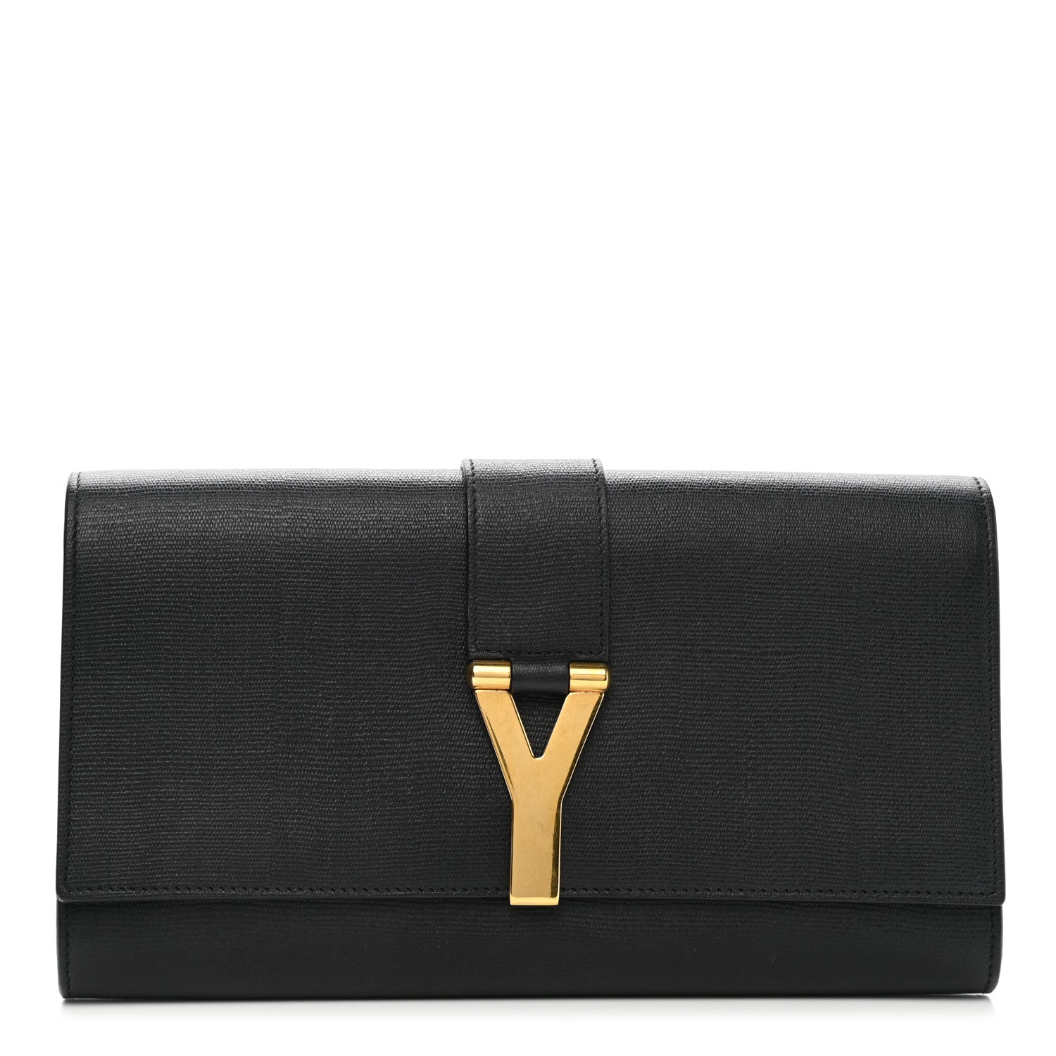Saint Laurent Textured Calfskin Classic Y Ligne Clutch Black 1 of 6