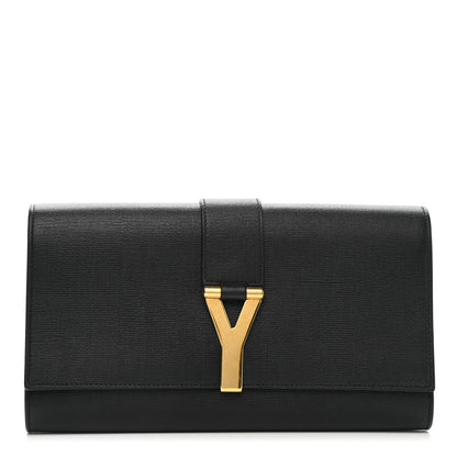 Saint Laurent Textured Calfskin Classic Y Ligne Clutch Black 1 of 6