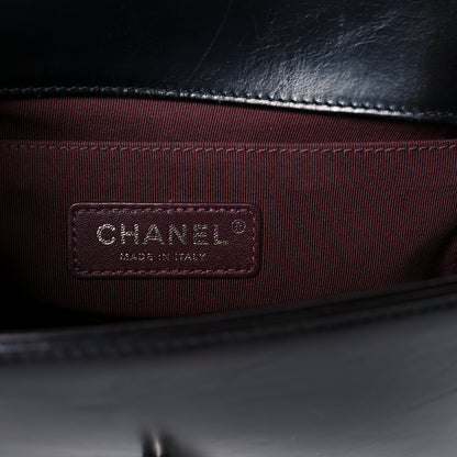 Chanel Glazed Calfskin Quilted Small Boy Chained Flap Black 6 of 10