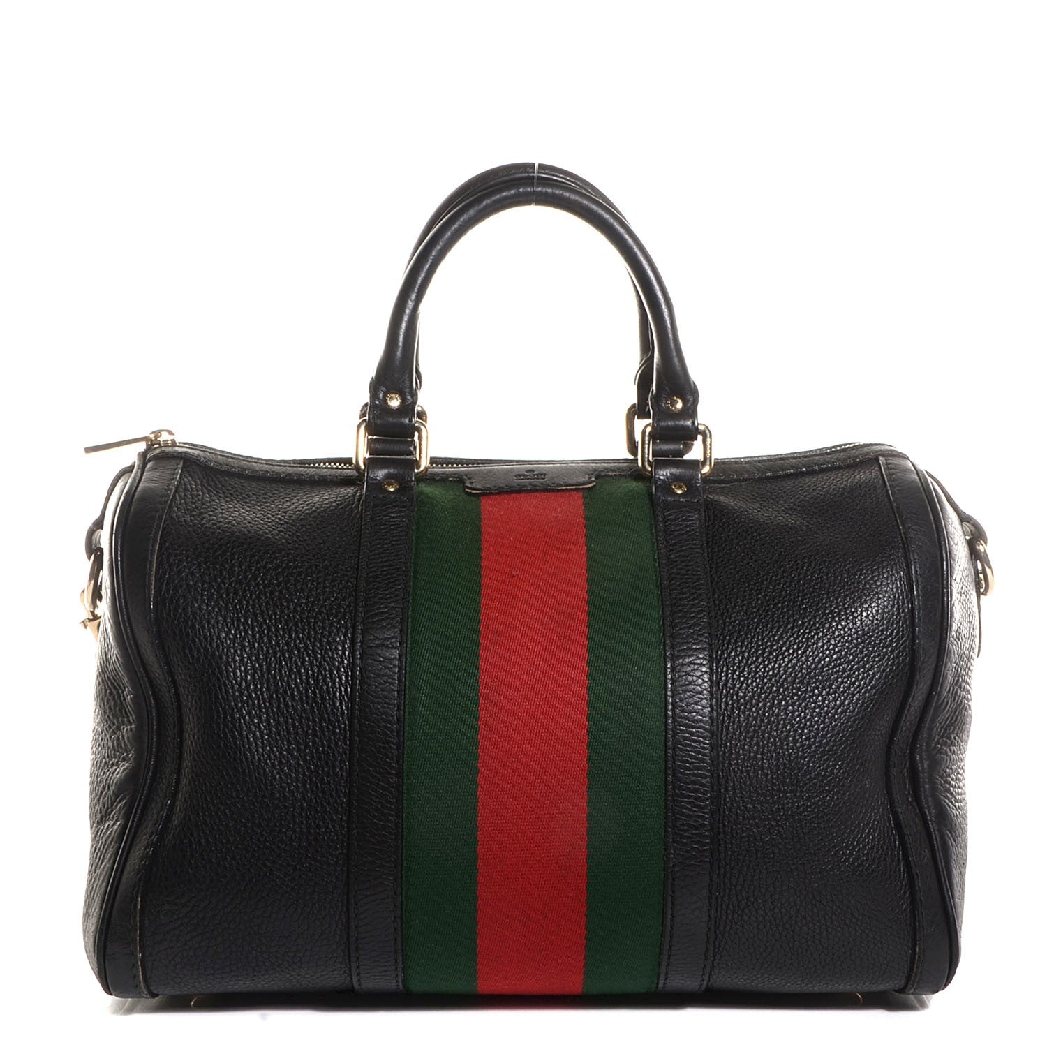 Gucci Calfskin Vintage Web Medium Boston Black 1 of 9