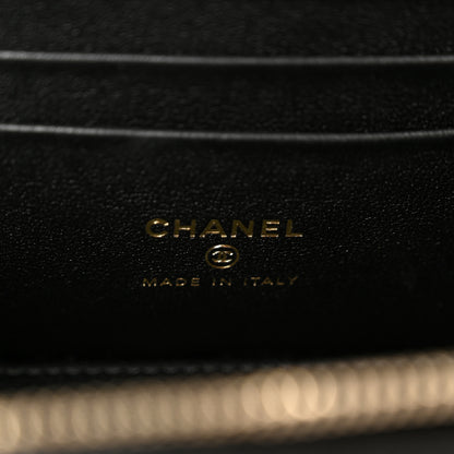 Chanel Shiny Lambskin Quilted CC Links Small Vanity Case With Chain Black 6 of 11