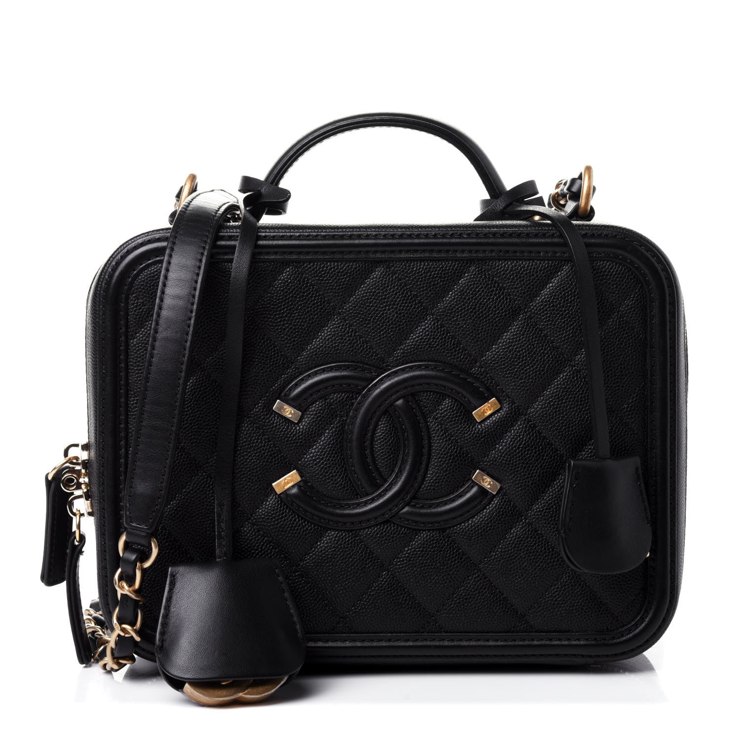 Chanel Caviar Quilted Medium CC Filigree Vanity Case Black 1 of 5