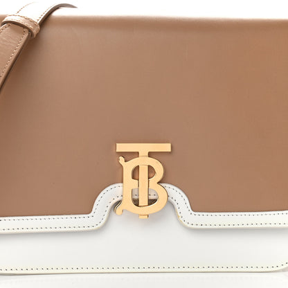 Burberry Smooth Calfskin Monogram Medium TB Bag Chalk White Camel 7 of 11