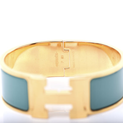 Hermes Enamel Wide Clic Clac H Bracelet PM Vert Bleuete 3 of 5