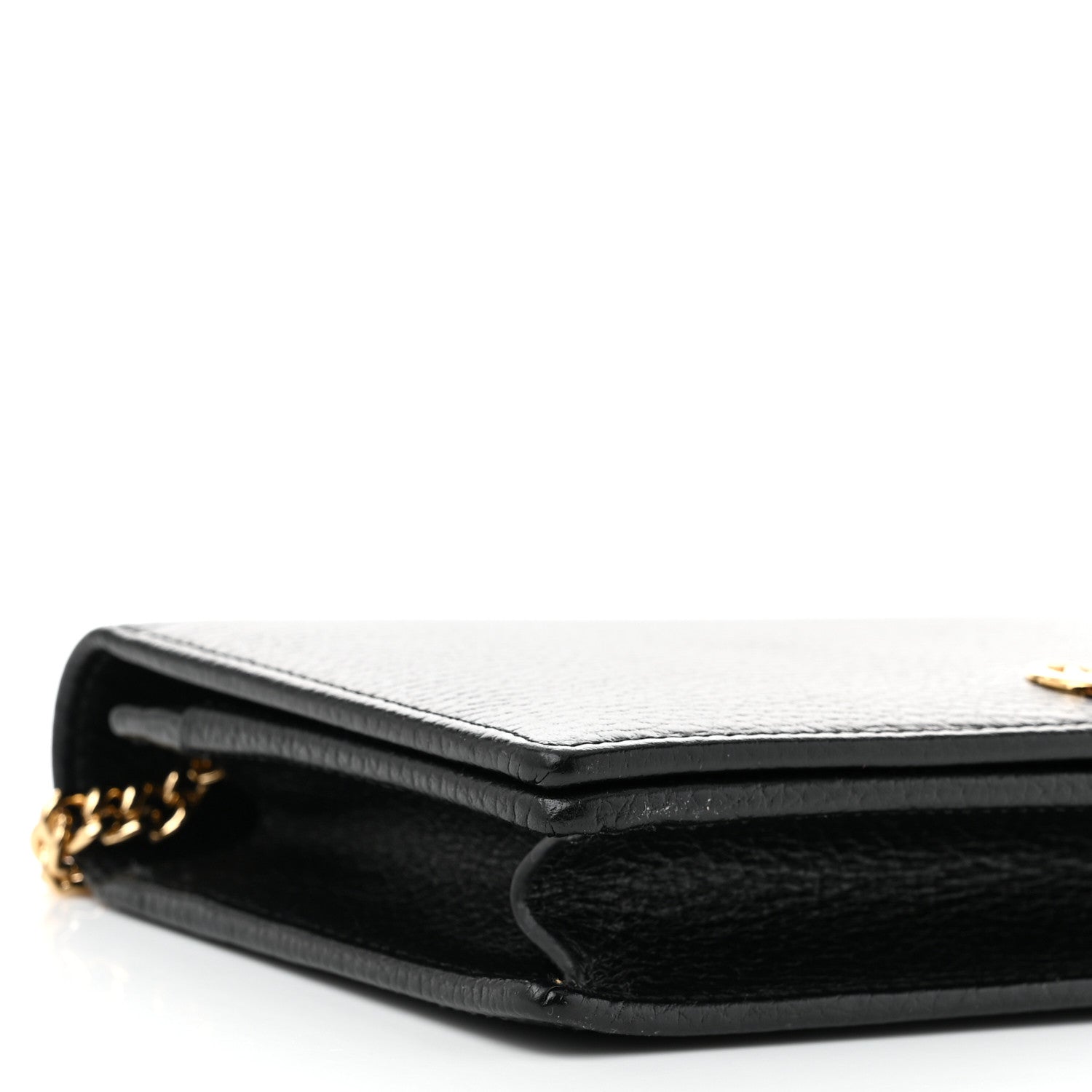 Gucci Calfskin Mini GG Marmont Chain Wallet Black 8 of 10
