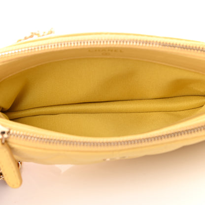 Chanel Lambskin Quilted Small Clutch With Chain Yellow 5 of 12