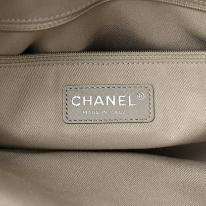 Chanel Iridescent Calfskin Diamond Stitched CC Shopping Tote Gris Clair 6 of 10