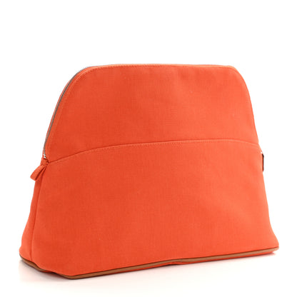 Hermes Cotton Canvas Bolide Travel Cosmetic Pouch MM Feu 3 of 9