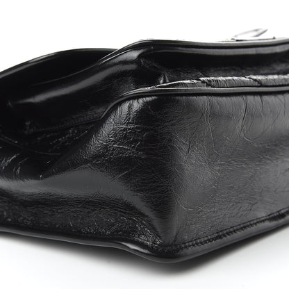 Saint Laurent Crinkled Calfskin Matelasse Monogram Medium Niki Chain Satchel Black 6 of 8