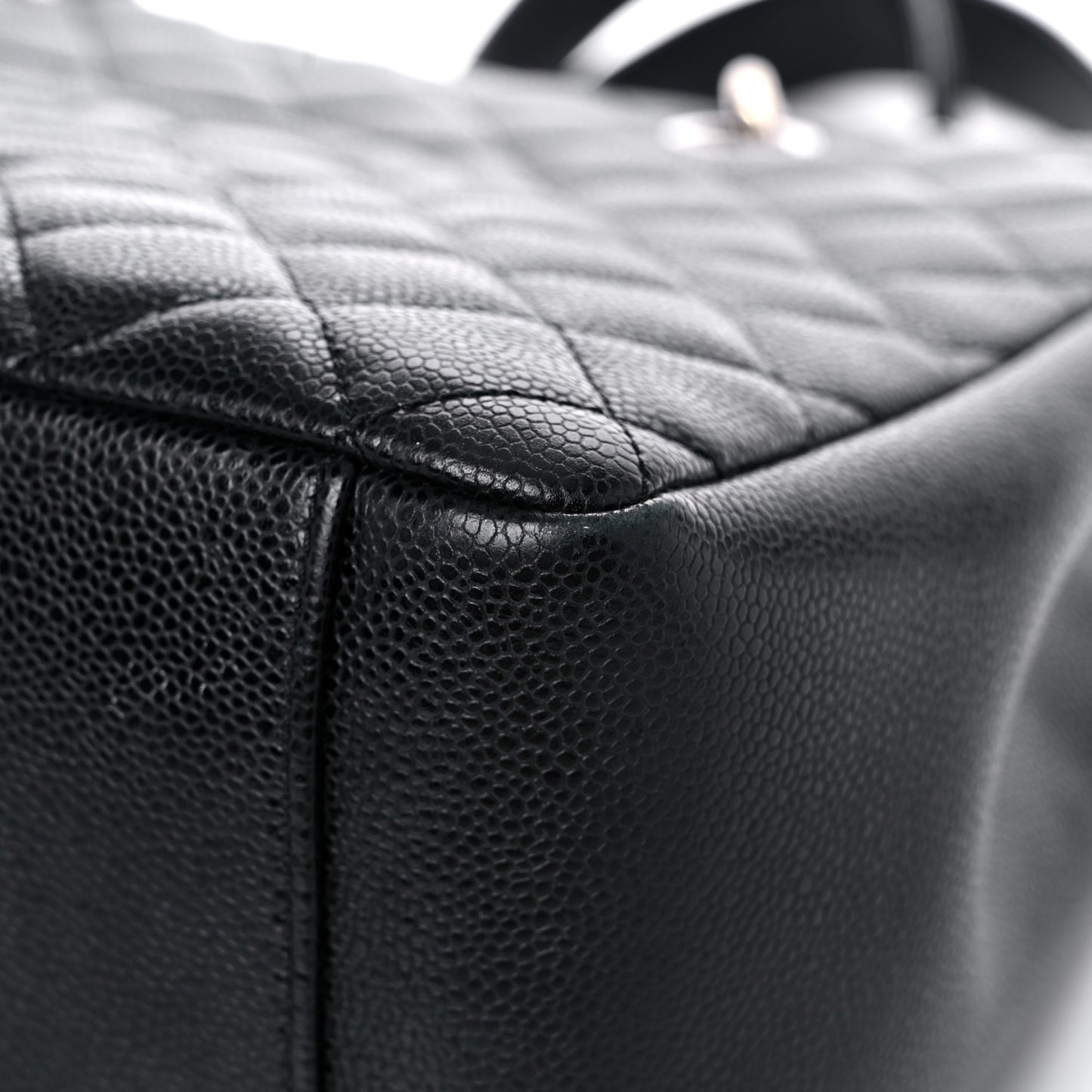 Caviar Quilted Grand Shopping Tote GST Black