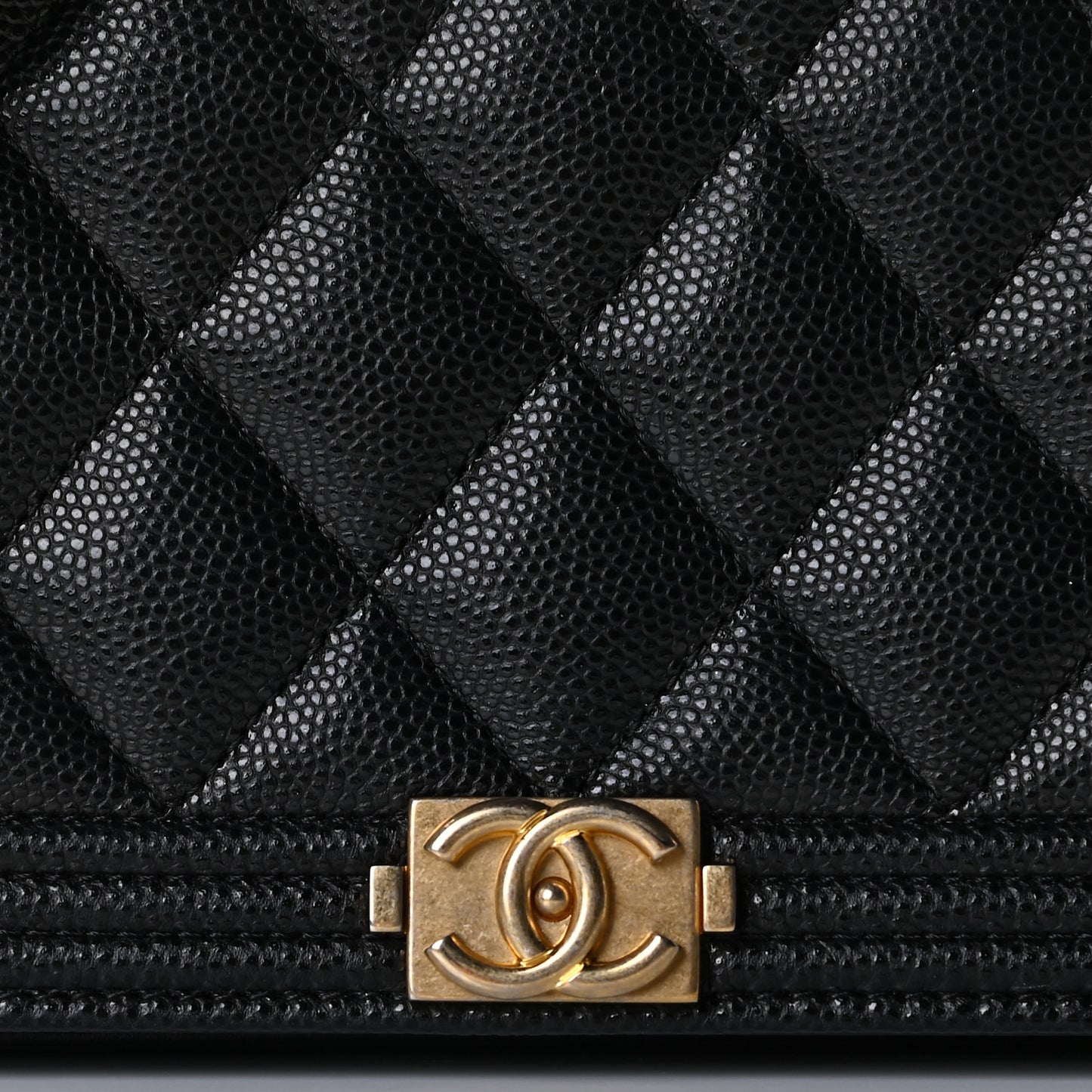 Caviar Quilted Boy Wallet On Chain WOC Black