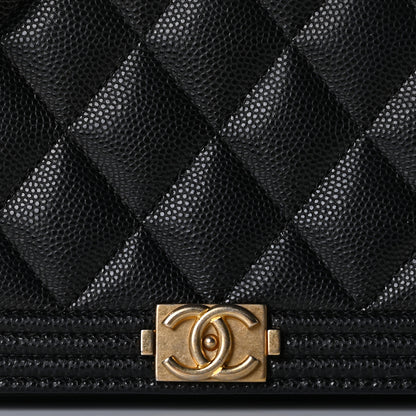 Chanel Caviar Quilted Boy Wallet On Chain WOC Black 10 of 13
