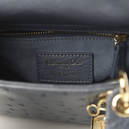 Christian Dior Ostrich Mini Lady Dior Dark Grey 8 of 9
