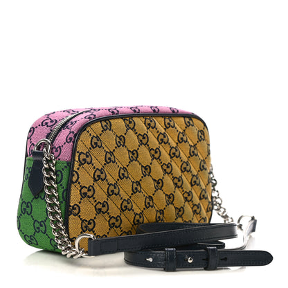Gucci Monogram Multicolor Matelasse Diagonal Small GG Marmont Chain Shoulder Bag Red Blue Yellow Green Pink 2 of 10