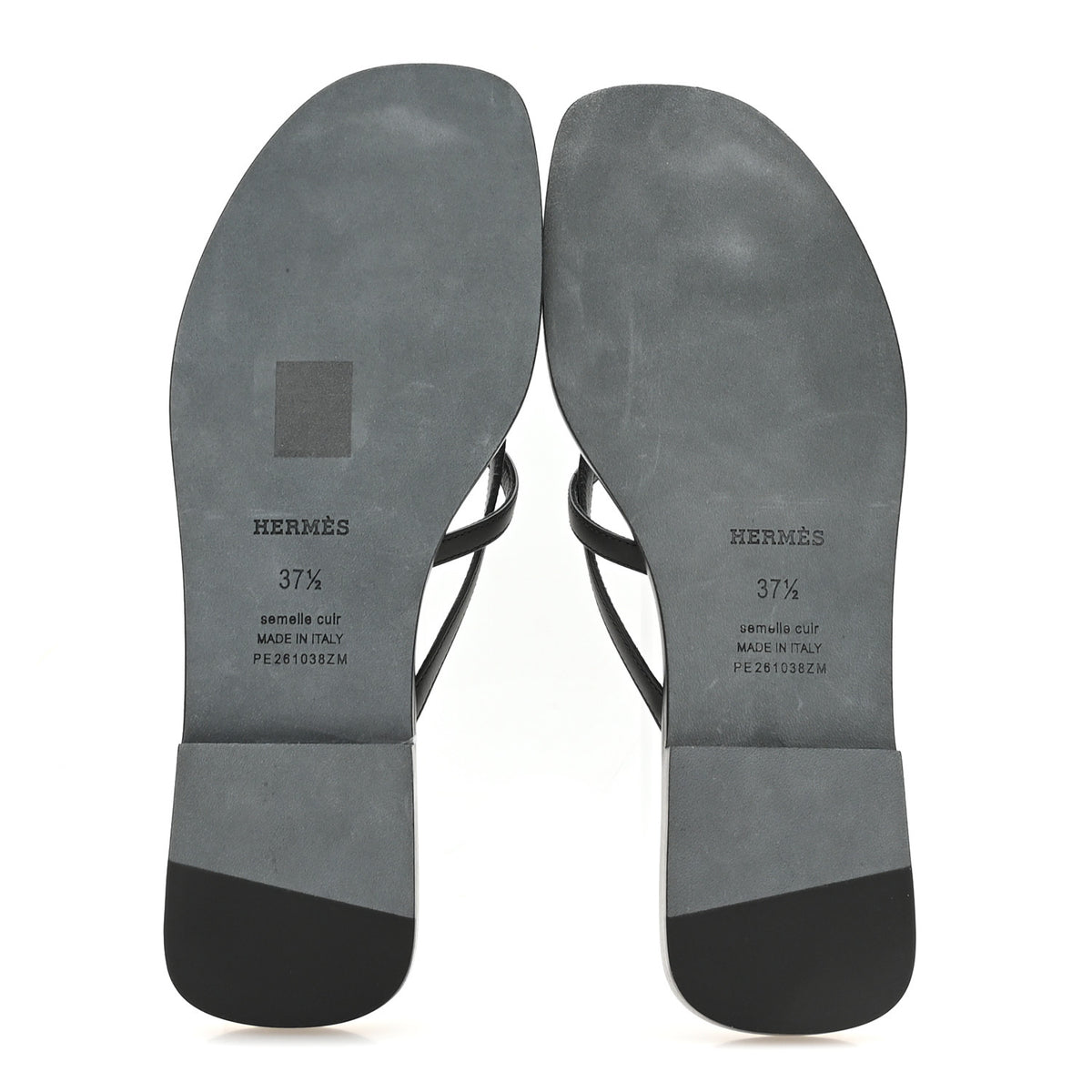 Hermes Calfskin Miss Sandals 37.5 Black 6 of 8