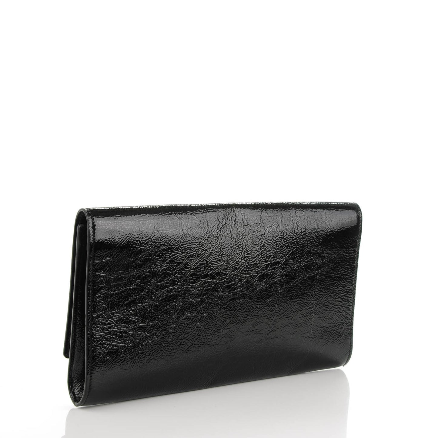 Textured Patent Monogram Large Belle De Jour Clutch Black