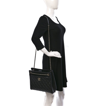 Chanel Caviar Quilted In Out Flap Shopping Tote Black 2 of 10