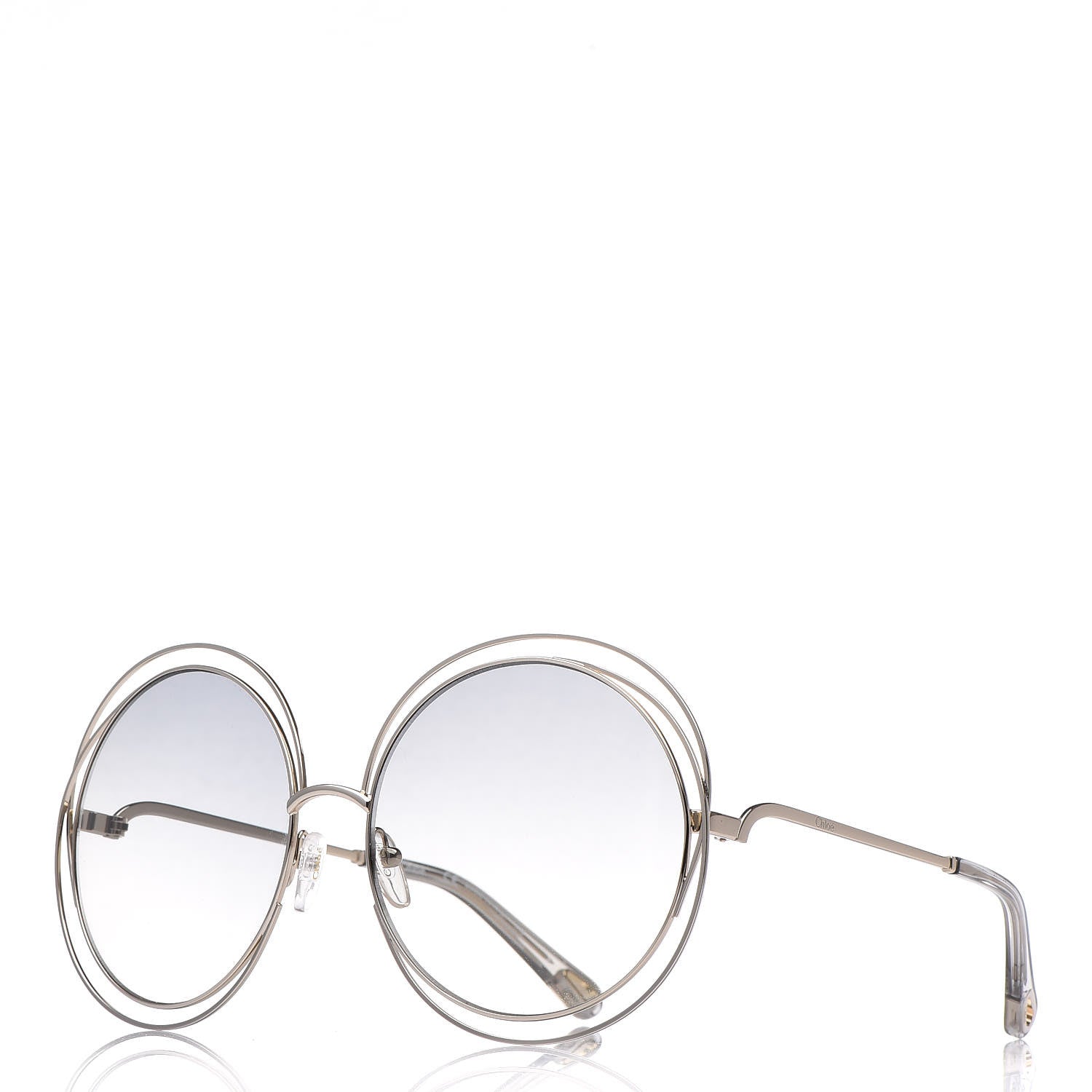 Chloe Oversize Round Carlina Oversized Round Sunglasses CE114S Grey Metallic 1 of 7