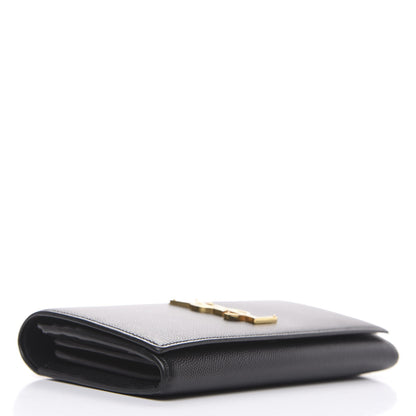 Saint Laurent Grain De Poudre Classic Monogram Cassandre Wallet Black 3 of 8