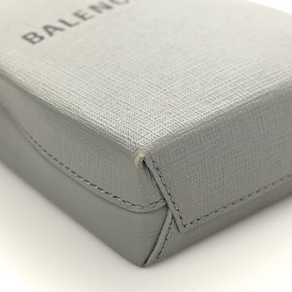 Balenciaga Squared Calfskin Logo Shopping Phone Holder Bag Balenciaga Grey 10 of 11