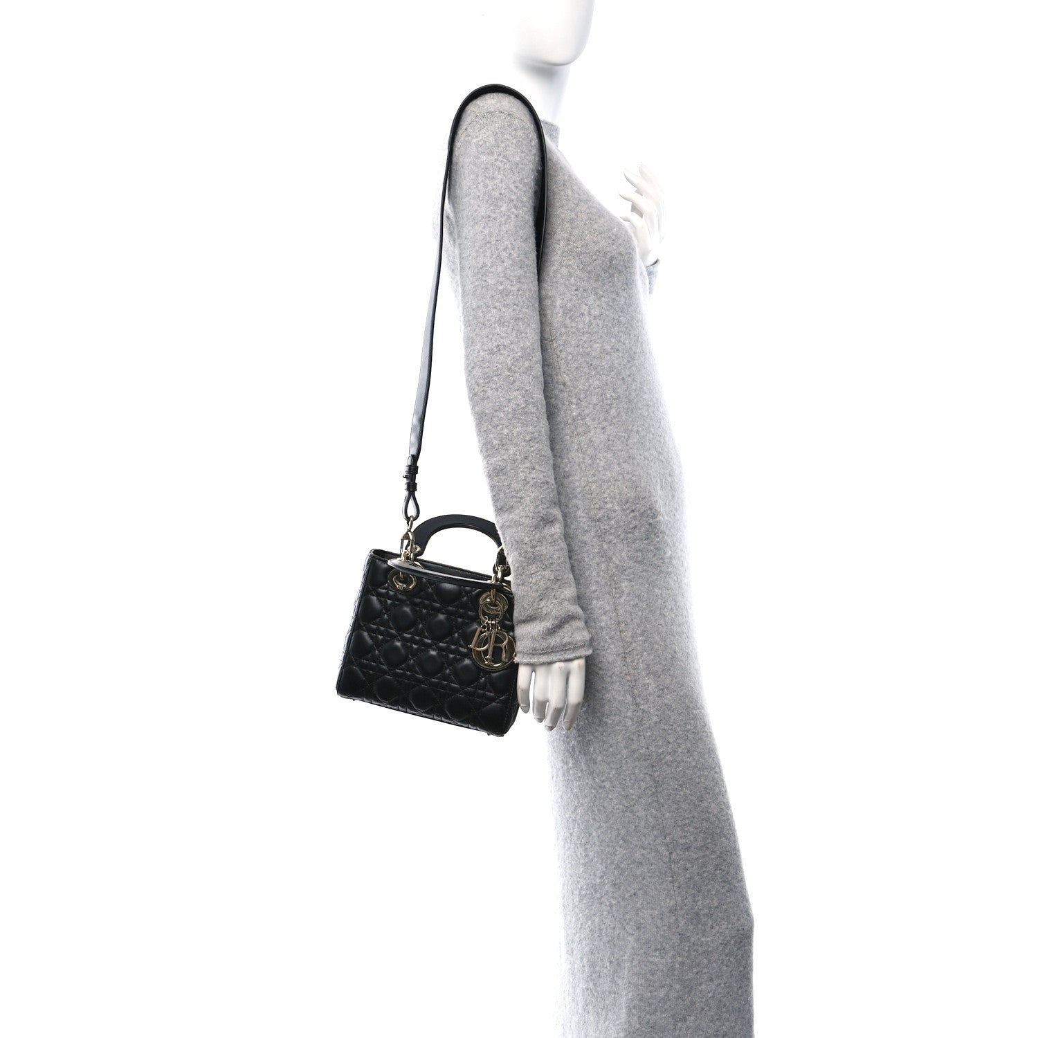 Christian Dior Lambskin Cannage Small Lucky Badges My Lady Dior Black 2 of 11