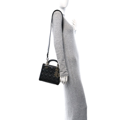 Christian Dior Lambskin Cannage Small Lucky Badges My Lady Dior Black 2 of 11