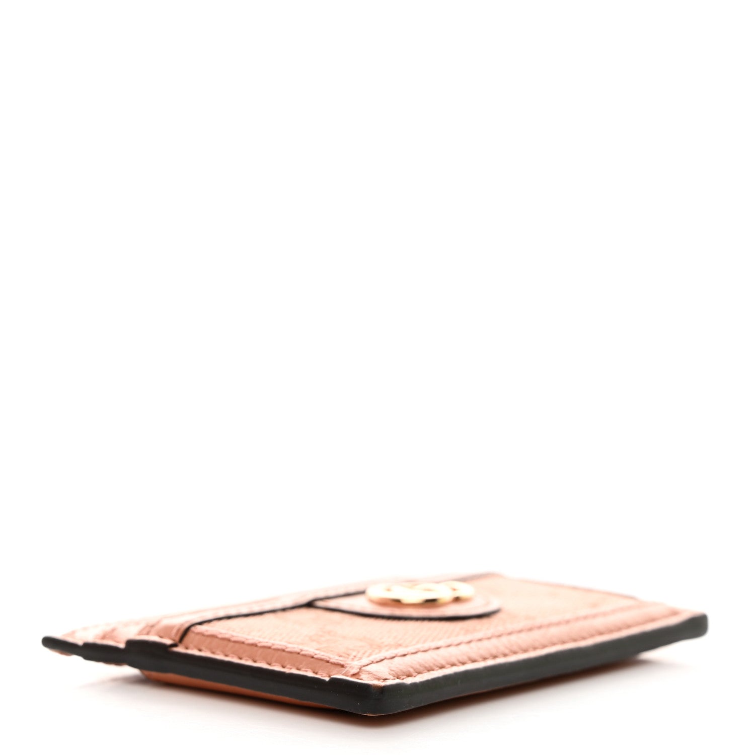 Gucci Monogram Textured Dollar Calfskin Ophidia Card Holder Cloche Rose Pink 4 of 6