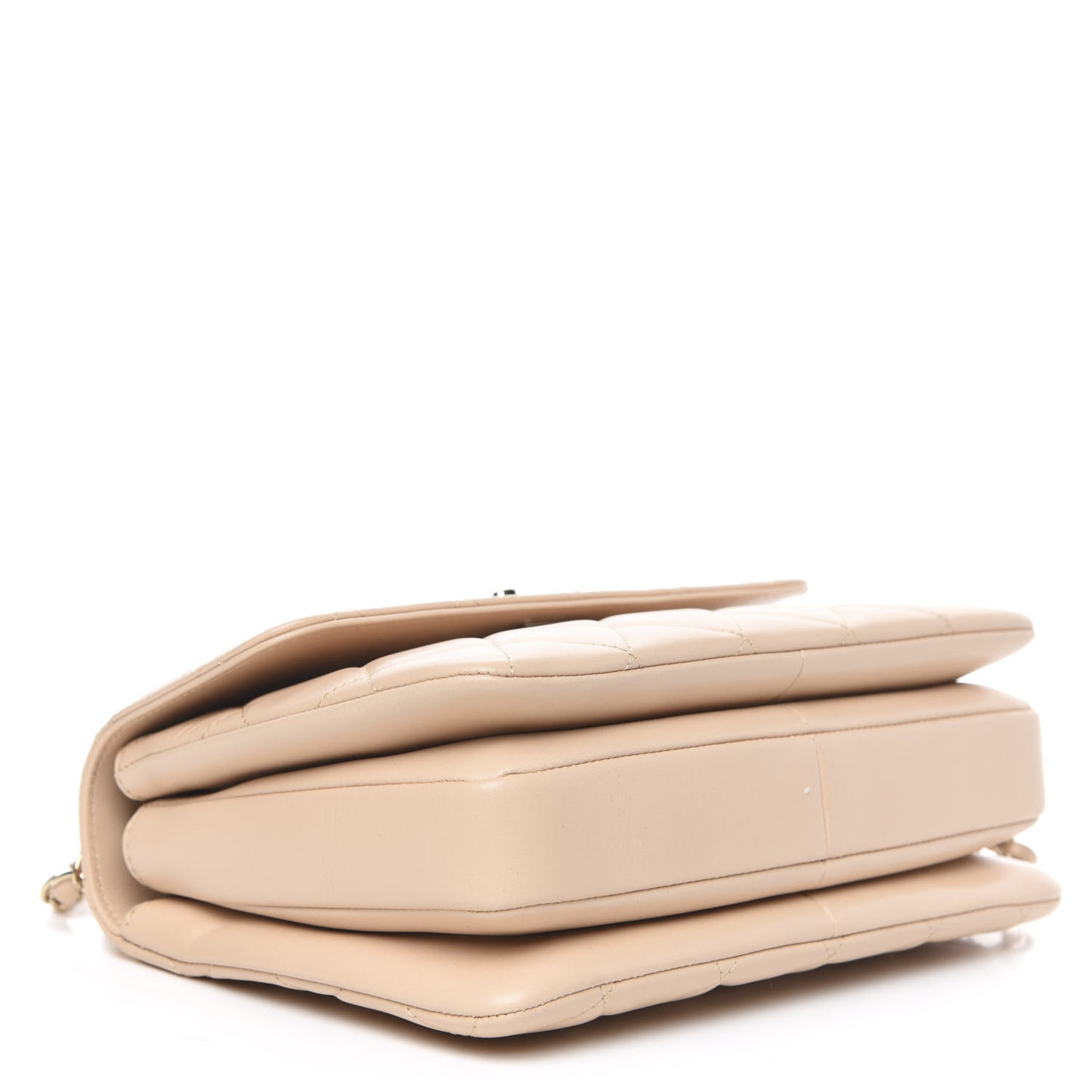 Lambskin Quilted Small Trendy CC Dual Handle Flap Bag Beige