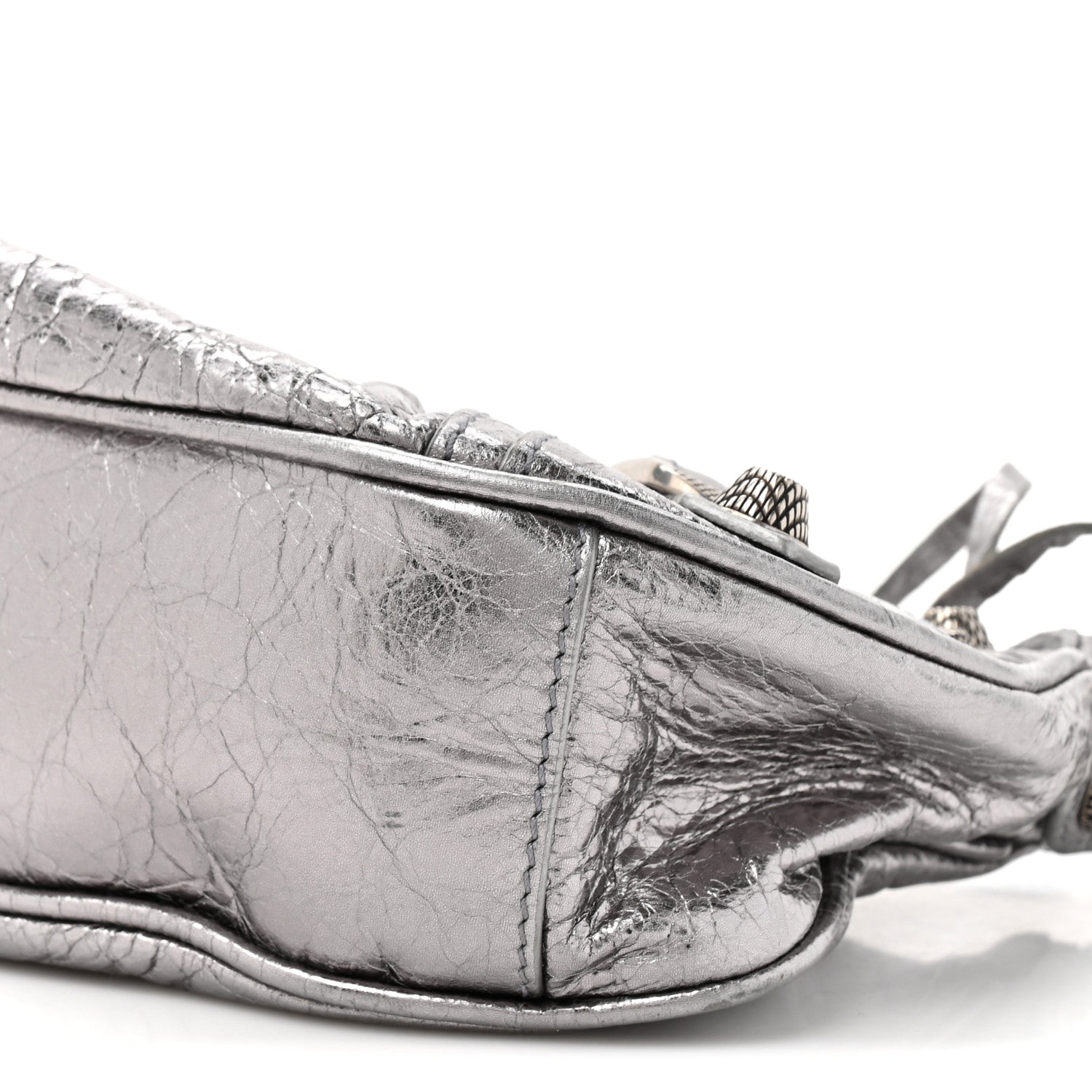 Balenciaga Metallic Agneau Arena Le Cagole Chain Shoulder Bag XS Silver 10 of 13