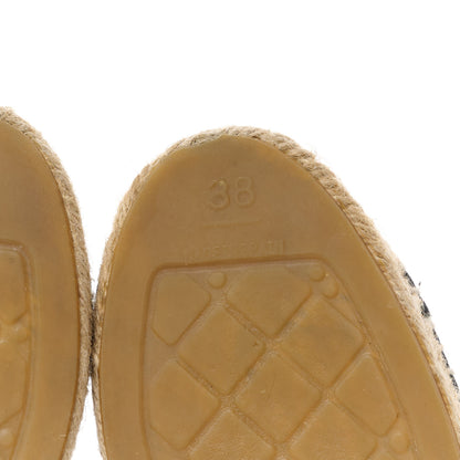 Chanel Lambskin CC Espadrilles 38 Navy Black 7 of 9
