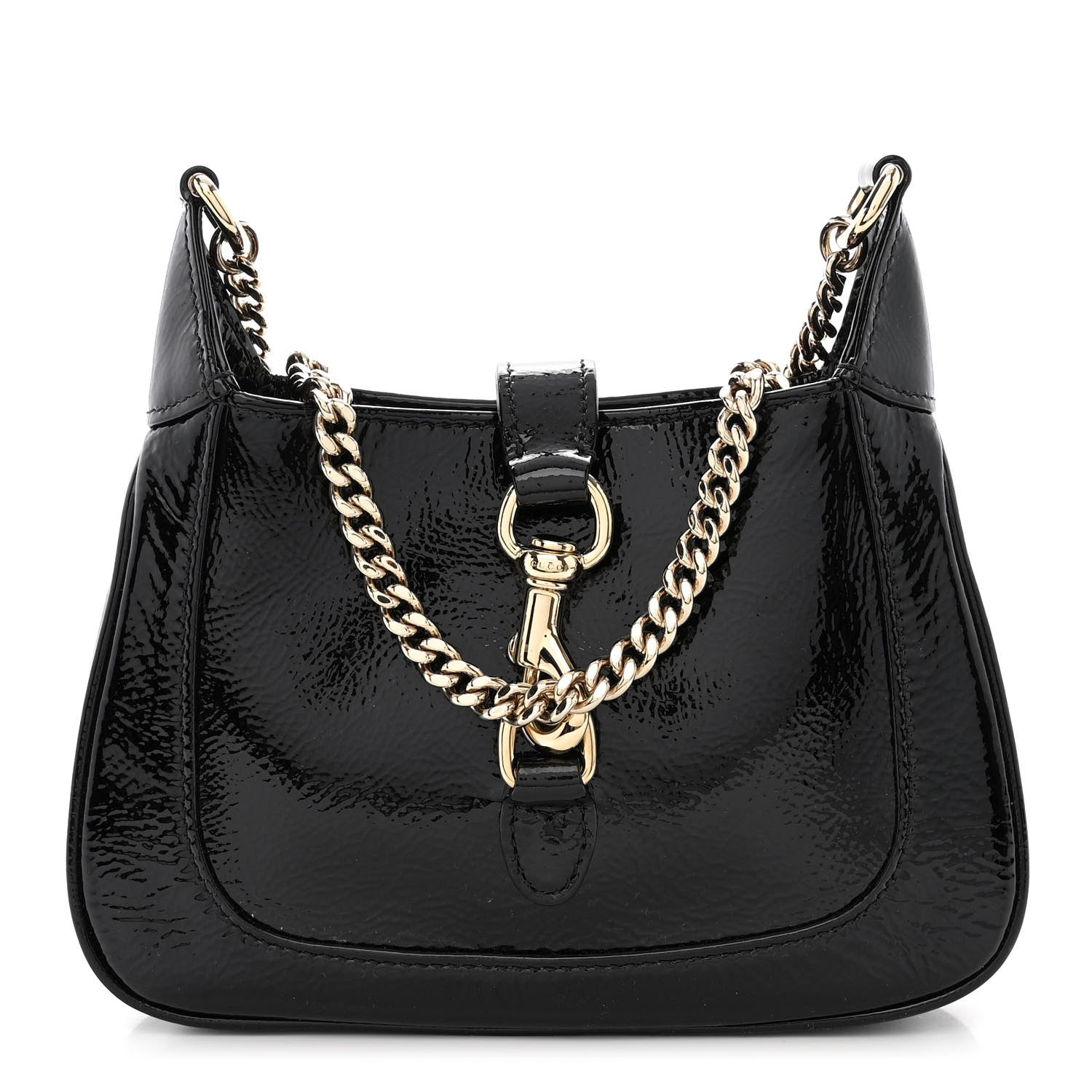 Gucci Crinkled Patent Mini Jackie Notte Bag Black 1 of 10