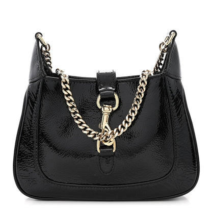 Gucci Crinkled Patent Mini Jackie Notte Bag Black 1 of 10