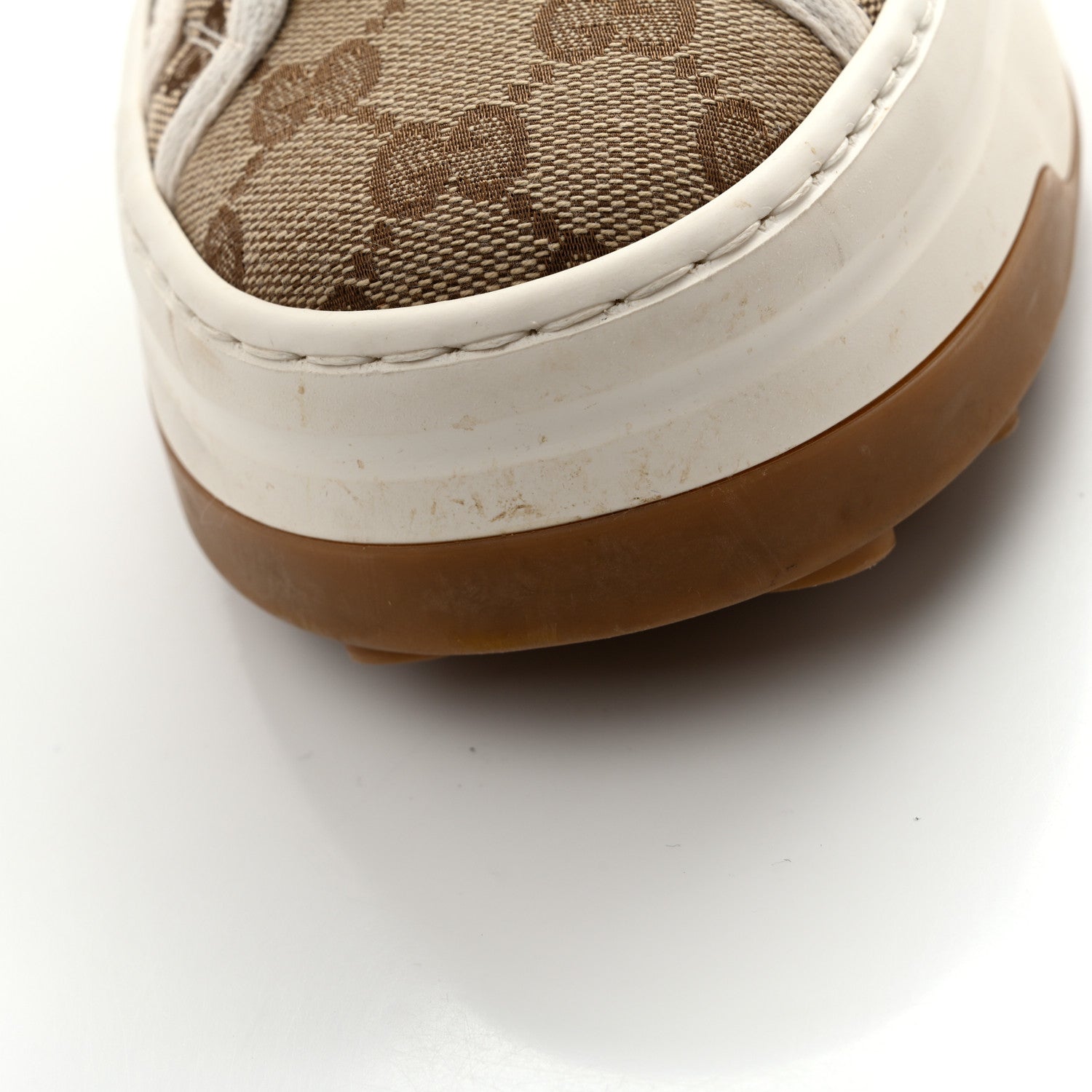 Gucci New Canvas GG Monogram Womens Tennis 1977 High Top 55mm Platform Sneakers 38.5 Beige Ebony Mystic White 10 of 12
