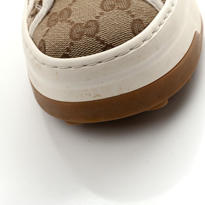 Gucci New Canvas GG Monogram Womens Tennis 1977 High Top 55mm Platform Sneakers 38.5 Beige Ebony Mystic White 10 of 12