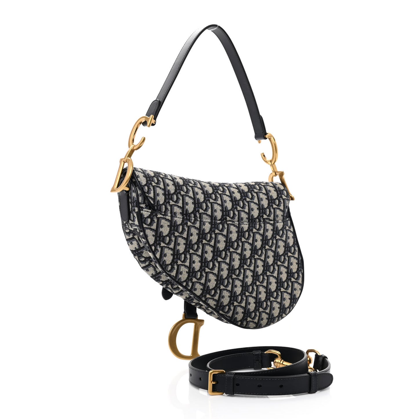Oblique Saddle Bag With Strap Blue