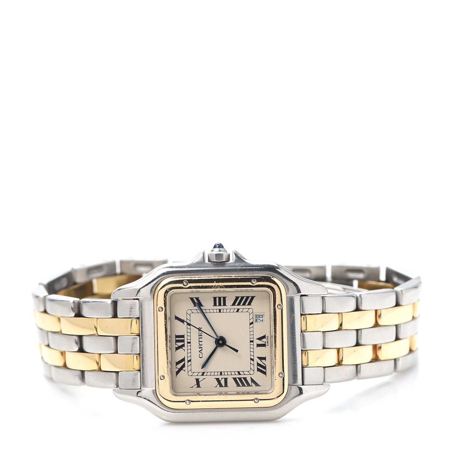 Stainless Steel 18K Yellow Gold 27mm Panthere Quartz Watch