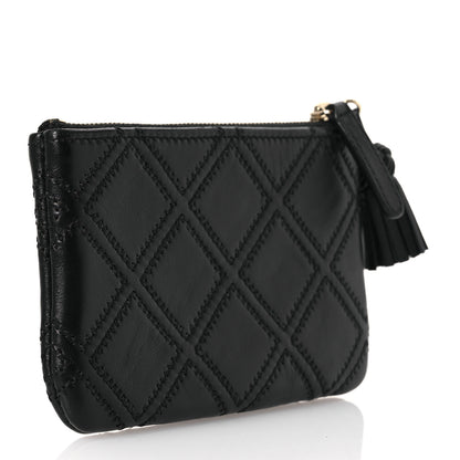 Chanel Lambskin Stitched Small Cosmetic Case Black 3 of 7