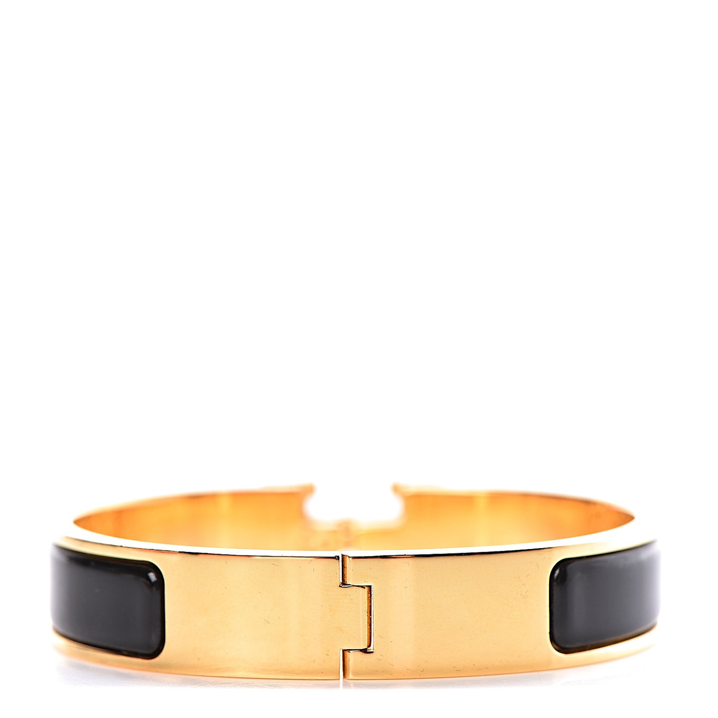 Enamel Narrow Clic Clac H Bracelet PM Black