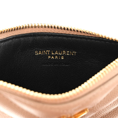Saint Laurent Monogram Grain de Poudre 5 Fragments Zip Pouch Card Holder Dark Beige 6 of 8