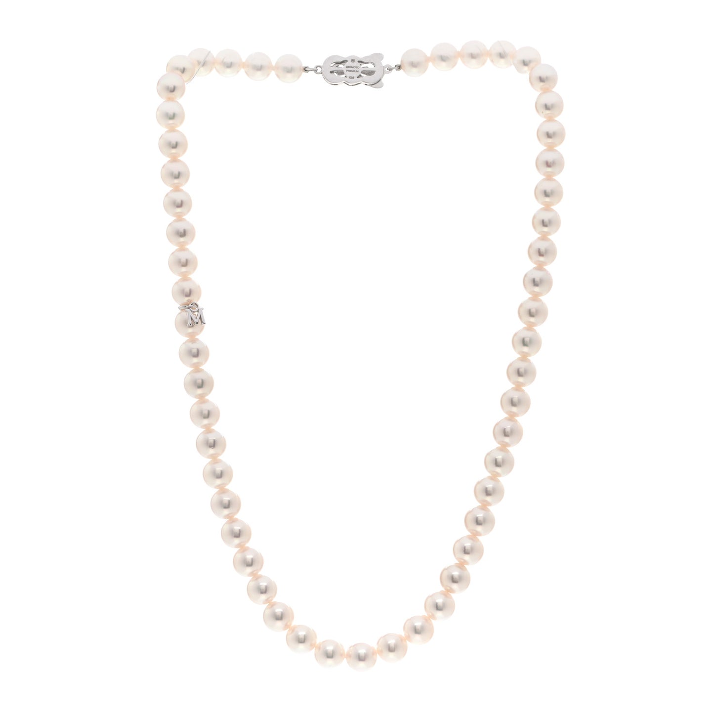 18K White Gold Akoya Pearl 7.5-8mm Strand Necklace