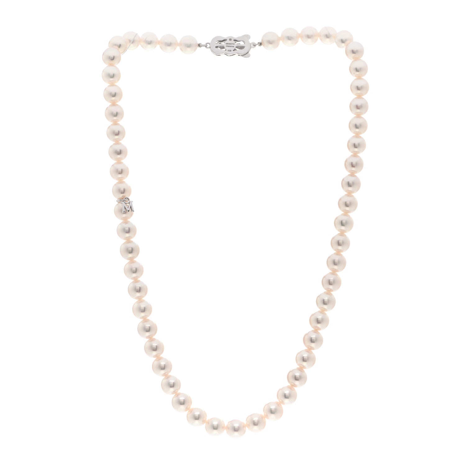Mikimoto 18K White Gold Akoya Pearl 7.5-8mm Strand Necklace 3 of 5