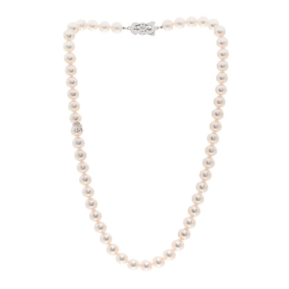 Mikimoto 18K White Gold Akoya Pearl 7.5-8mm Strand Necklace 3 of 5