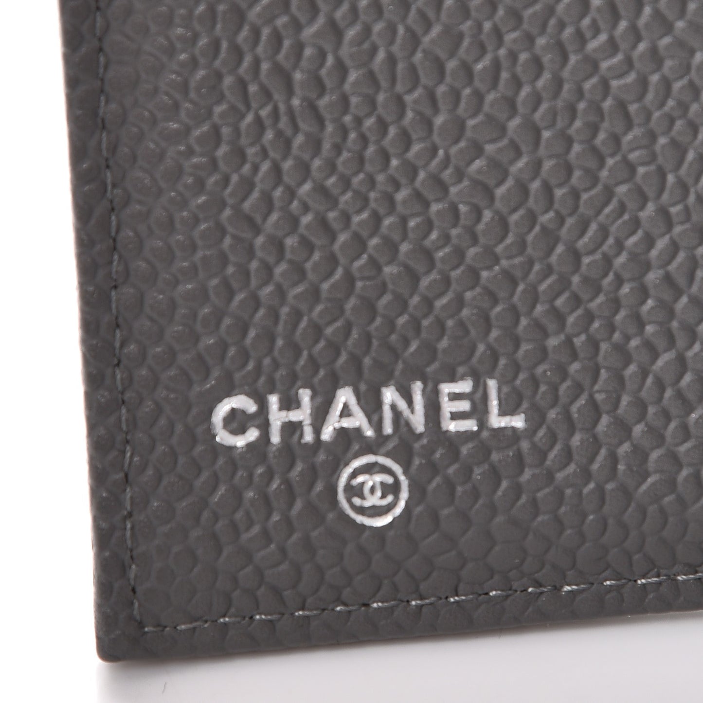 Caviar Quilted Large Flap Wallet Grey