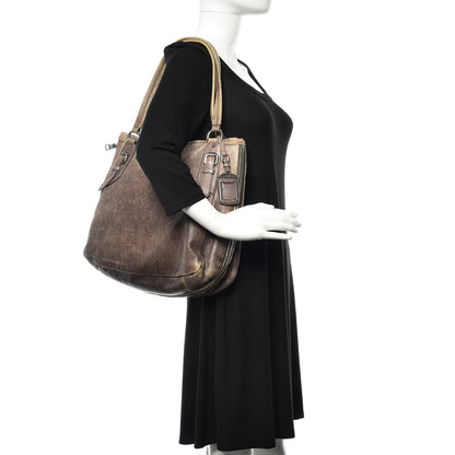 Prada Cervo Zippers Hobo Brown 2 of 15