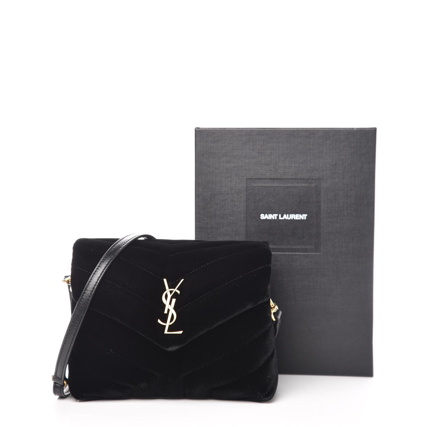 Velvet Y Quilted Monogram Toy Loulou Chain Satchel French Black