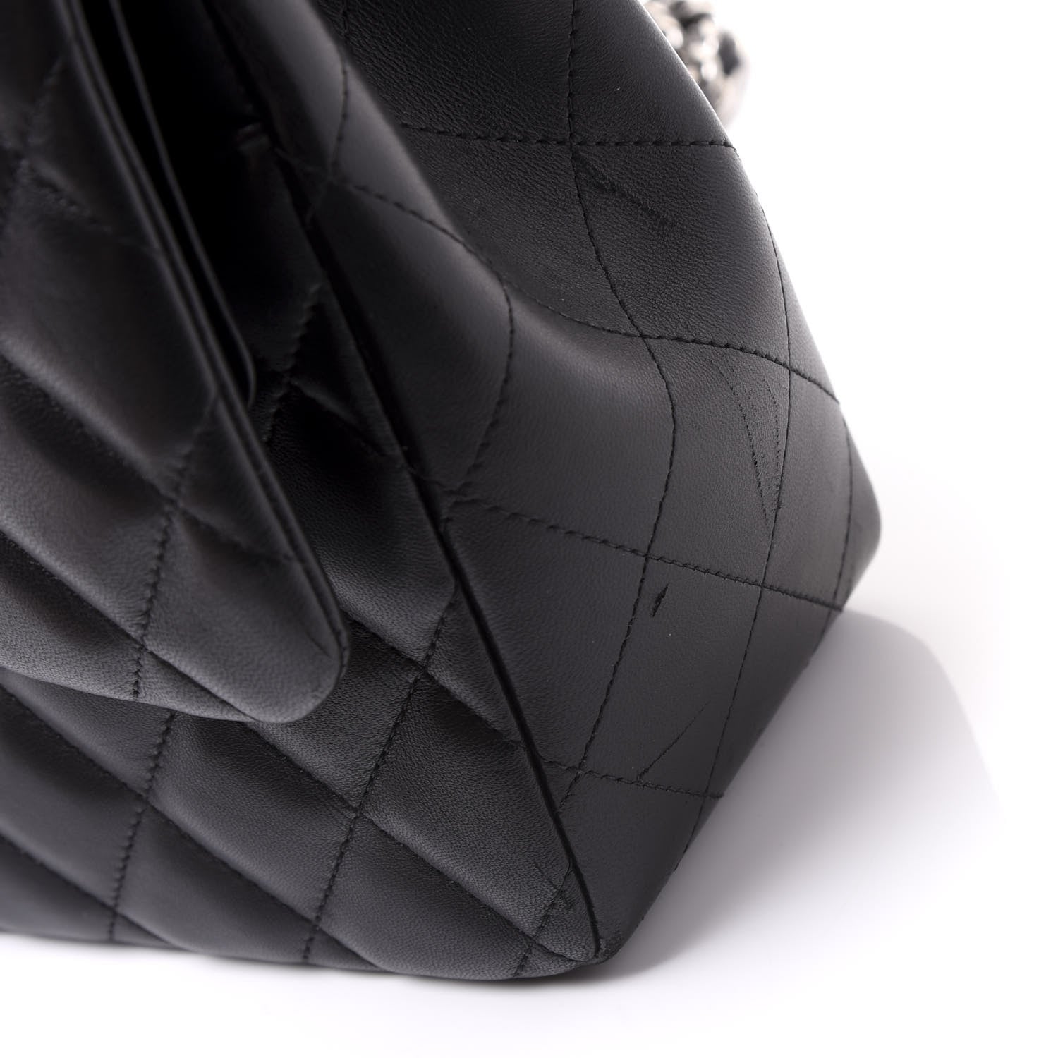 Chanel Lambskin Quilted Jumbo Double Flap Black 7 of 12