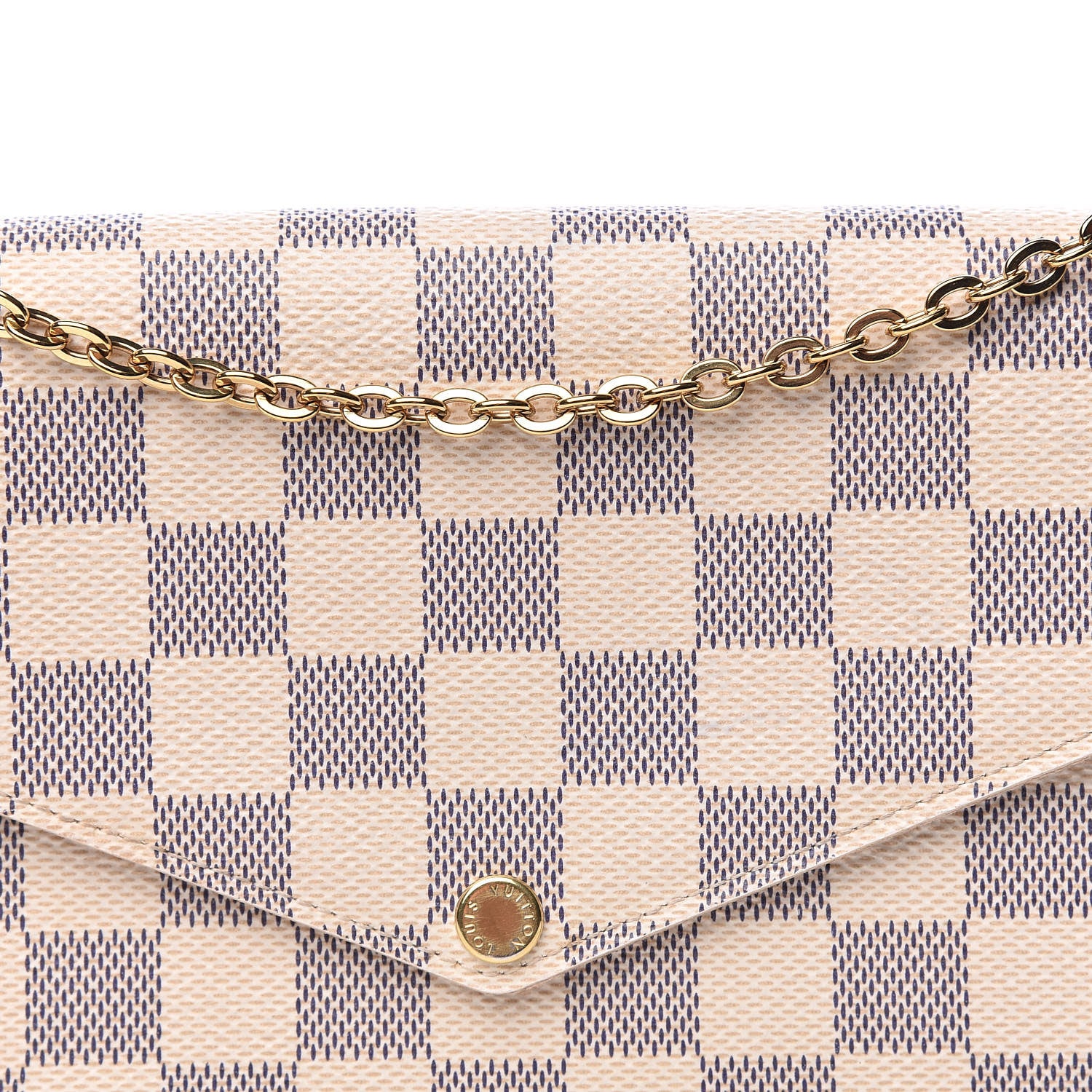 Louis Vuitton Damier Azur Pochette Felicie Chain Wallet Rose Ballerine 17 of 17